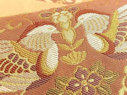 平和屋着物■六通柄袋帯 鳳凰正倉院草花文 金銀糸 正絹 逸品 BAAO9993du