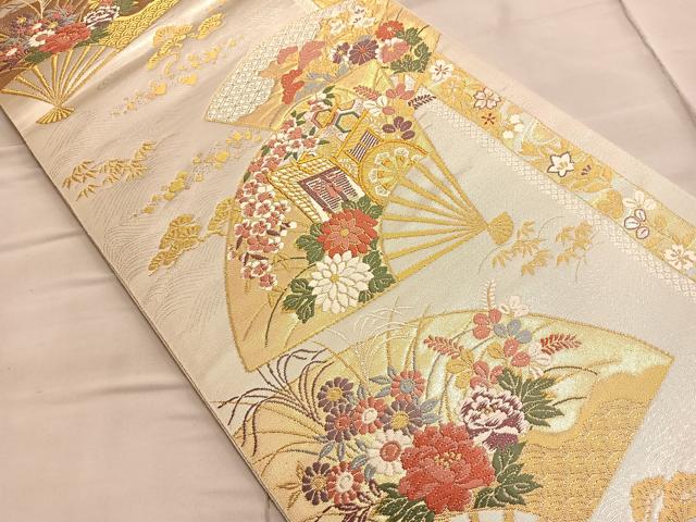 平和屋着物◎六通柄袋帯　唐織　よそおい　金銀糸　正絹　逸品　BAAP0142du