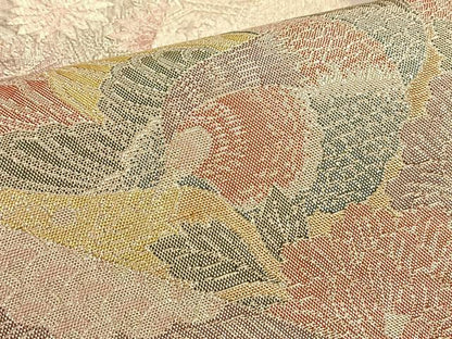 平和屋着物◎佐賀錦 六通柄袋帯 鳳凰絵巻草花文 900織 金銀糸 正絹 逸品 BAAP0311du