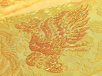 平和屋着物◎六通柄袋帯 献上裂取宮廷文 金糸 正絹 逸品 BAAP0313du