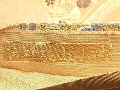 平和屋着物◎六通柄袋帯 唐織 吉祥桃山小袖 金糸 正絹 逸品 BAAP0327du