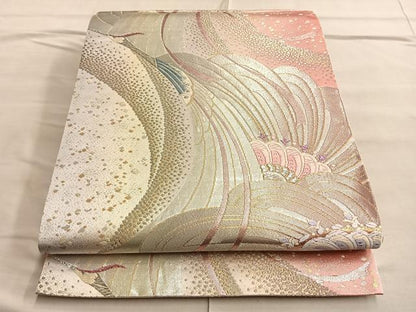 平和屋着物◎六通柄袋帯 唐織 鳳凰 金銀糸 正絹 逸品 BAAP0338du