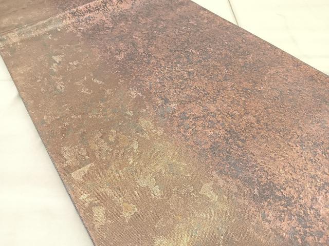 平和屋着物◎六通柄袋帯 流文シルク箔 金彩 正絹 逸品 BAAP1864ea