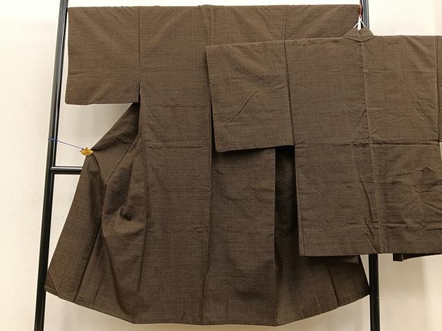 平和屋着物●男性 紬 アンサンブル 80亀甲 総詰め 正絹 逸品 AAAW2240od