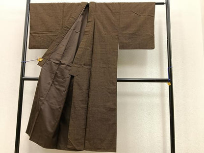 平和屋着物●男性 紬 アンサンブル 80亀甲 総詰め 正絹 逸品 AAAW2240od