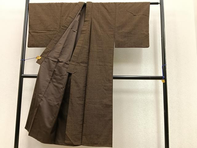 平和屋着物●男性 紬 アンサンブル 80亀甲 総詰め 正絹 逸品 AAAW2240od