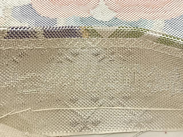平和屋着物◎七彩佐賀錦　六通柄袋帯　和太鼓　蜀江天井花文　金銀糸　正絹　逸品　BAAP4204ea