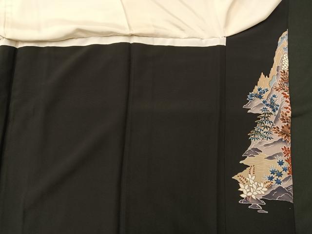 平和屋着物■豪華黒留袖 樹林風景文 金彩 正絹 逸品 BAAP5315by
