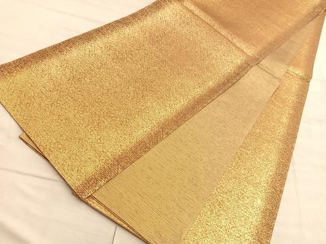 平和屋着物◎全通柄袋帯 霞文 金糸 正絹 逸品 BAAQ4078du