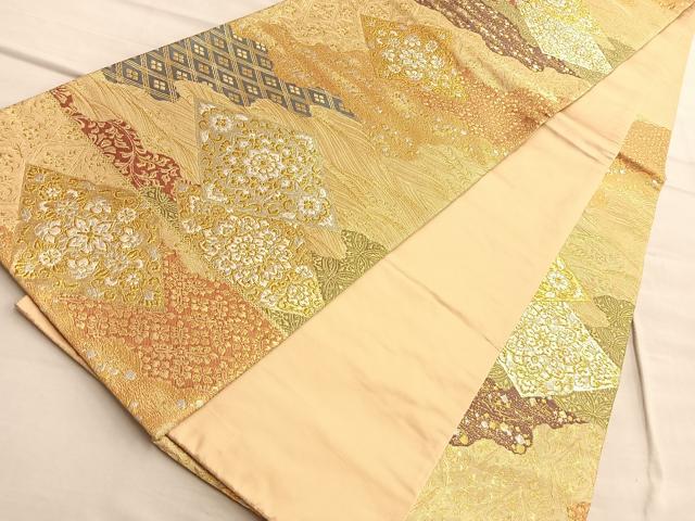 平和屋着物◎六通柄袋帯 唐織 正倉院道長有職文 金糸 正絹 逸品 BAAQ4093du