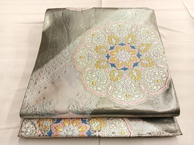平和屋着物◎六通柄袋帯 唐織 宝相華 金銀糸 正絹 逸品 BAAQ4169du