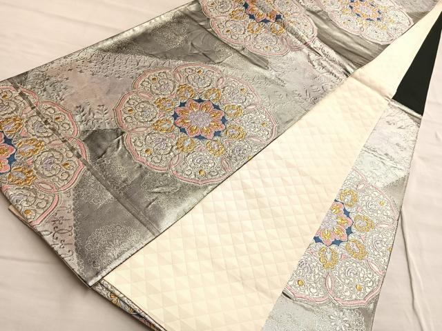 平和屋着物◎六通柄袋帯 唐織 宝相華 金銀糸 正絹 逸品 BAAQ4169du
