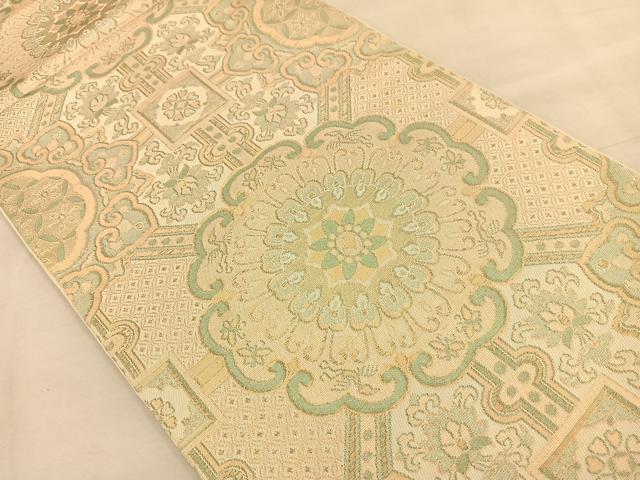 平和屋着物◎六通柄　本袋帯　宝相華　金糸　正絹　逸品　BAAQ4256du