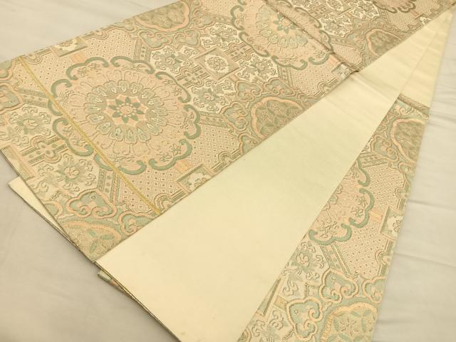 平和屋着物◎六通柄　本袋帯　宝相華　金糸　正絹　逸品　BAAQ4256du