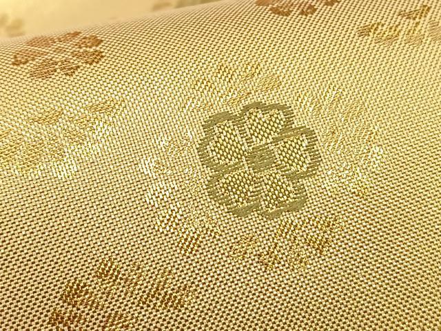 平和屋着物◎佐賀錦 両面 六通柄袋帯 唐織 遠山花蝶文 金糸 正絹 逸品 BAAQ4281du