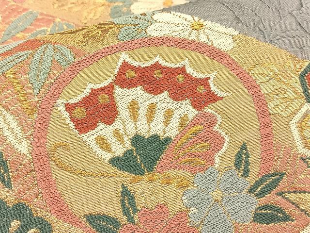 平和屋着物◎六通柄袋帯 粋結美 ふくれ織 金糸 正絹 逸品 BAAQ4330du
