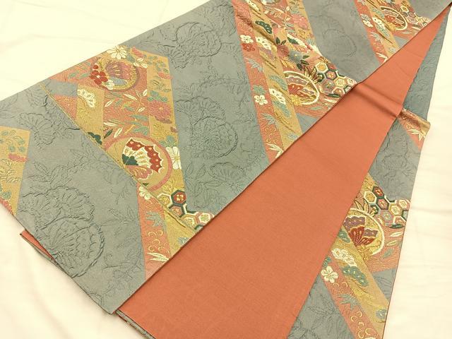 平和屋着物◎六通柄袋帯 粋結美 ふくれ織 金糸 正絹 逸品 BAAQ4330du