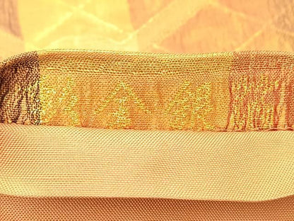 平和屋着物◎六通柄袋帯 ベール織 彩金銀箔 宝尽くし花丸文 金糸 正絹 逸品 BAAQ4331du