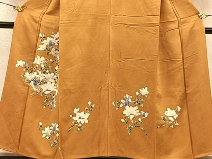平和屋着物■訪問着　手描き　枝花に小鳥　正絹　逸品　BAAQ5177gt