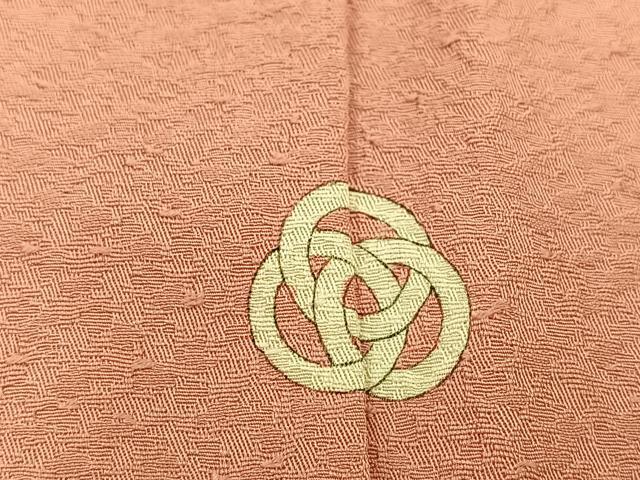 平和屋着物■上質な色無地　紋意匠　紅梅色　正絹　逸品　BAAQ5240gt