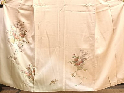 平和屋着物■訪問着　籠花文　暈し染め　金銀彩　正絹　逸品　BAAQ5736yc