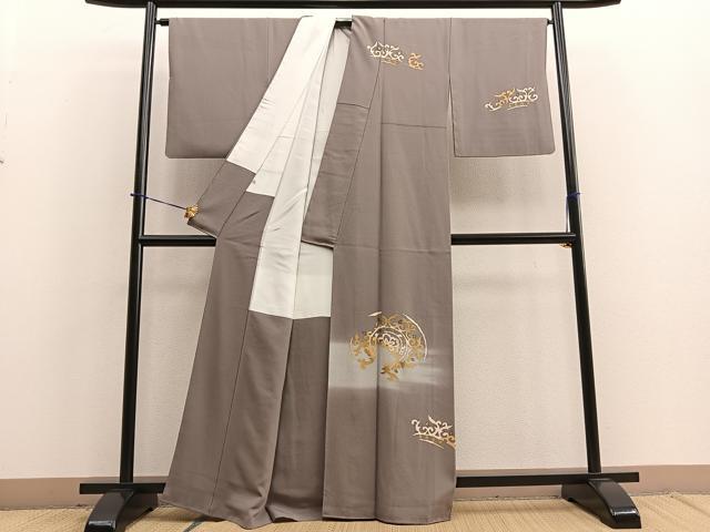 平和屋着物■訪問着　抽象文様　金彩　正絹　逸品　BAAQ5755yc