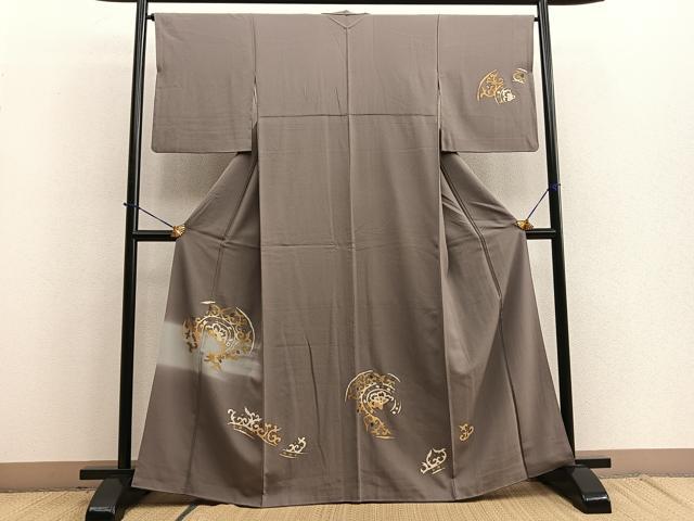 平和屋着物■訪問着　抽象文様　金彩　正絹　逸品　BAAQ5755yc