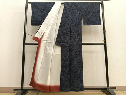 平和屋着物■上質な紬　風景文　正絹　逸品　BAAQ5766yc