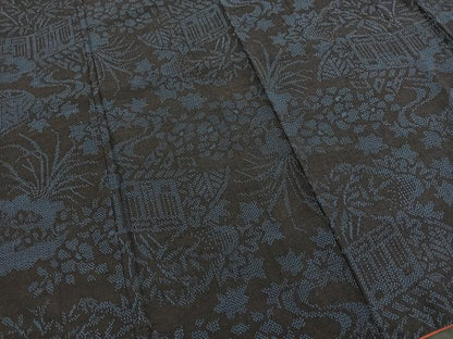 平和屋着物■上質な紬　風景文　正絹　逸品　BAAQ5766yc