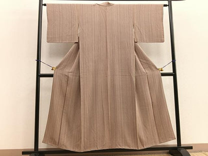 平和屋着物■上質な小紋　縞　正絹　逸品　BAAQ5767yc