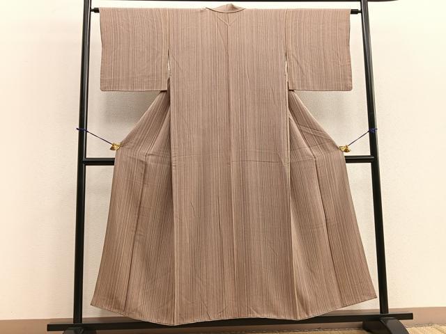平和屋着物■上質な小紋　縞　正絹　逸品　BAAQ5767yc