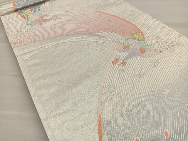 平和屋着物◎六通柄袋帯 唐織 孔雀 金銀糸 正絹 逸品 BAAQ5840ea