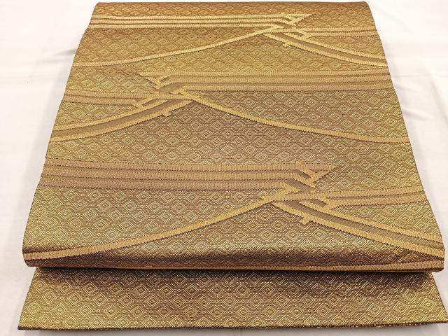 平和屋着物◎佐賀錦 太鼓柄袋帯 仙寿の帯 金糸 正絹 逸品 BAAQ5843ea