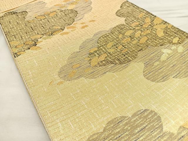 平和屋着物◎六通柄袋帯 雲重ね地紙散らし 金糸 正絹 逸品 BAAQ5891ea