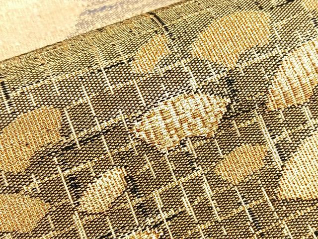 平和屋着物◎六通柄袋帯 雲重ね地紙散らし 金糸 正絹 逸品 BAAQ5891ea