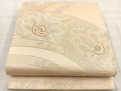 平和屋着物◎六通柄袋帯 唐織 草花文 金銀糸 正絹 逸品 BAAQ5924ea