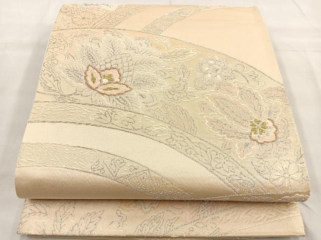 平和屋着物◎六通柄袋帯 唐織 草花文 金銀糸 正絹 逸品 BAAQ5924ea