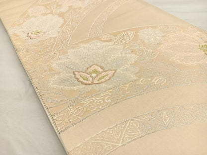 平和屋着物◎六通柄袋帯 唐織 草花文 金銀糸 正絹 逸品 BAAQ5924ea
