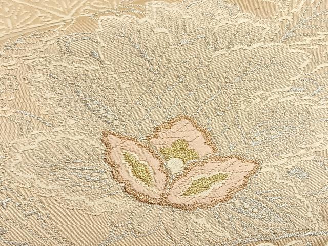 平和屋着物◎六通柄袋帯 唐織 草花文 金銀糸 正絹 逸品 BAAQ5924ea