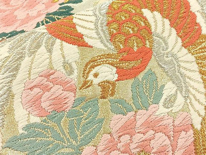 平和屋着物◎六通柄袋帯 唐織 鳳凰亀甲花文 金銀糸 正絹 逸品 BAAQ6304if