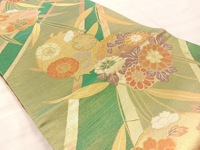 平和屋着物◎佐賀錦 六通柄袋帯 花丸文 金糸 正絹 逸品 BAAQ6306if