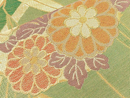 平和屋着物◎佐賀錦 六通柄袋帯 花丸文 金糸 正絹 逸品 BAAQ6306if