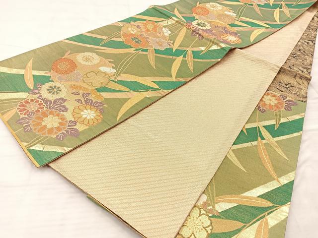 平和屋着物◎佐賀錦 六通柄袋帯 花丸文 金糸 正絹 逸品 BAAQ6306if