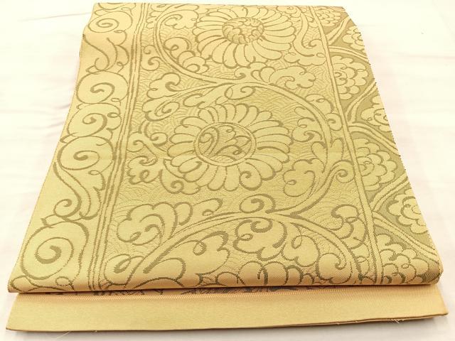 平和屋着物◎六通柄袋帯 花唐草文 正絹 逸品 BAAQ6383if