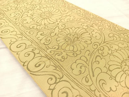 平和屋着物◎六通柄袋帯 花唐草文 正絹 逸品 BAAQ6383if