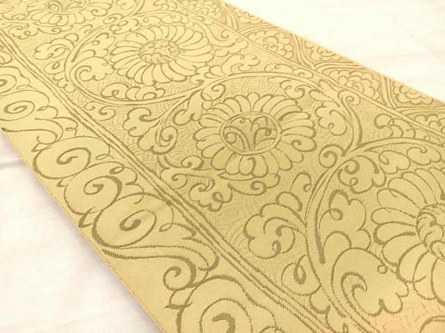 平和屋着物◎六通柄袋帯 花唐草文 正絹 逸品 BAAQ6383if