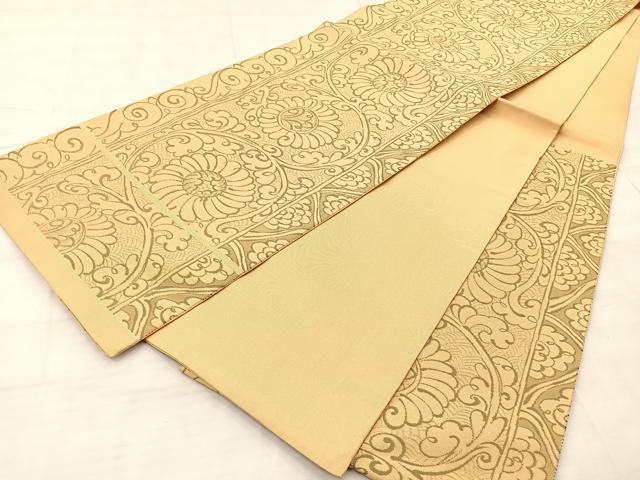 平和屋着物◎六通柄袋帯 花唐草文 正絹 逸品 BAAQ6383if