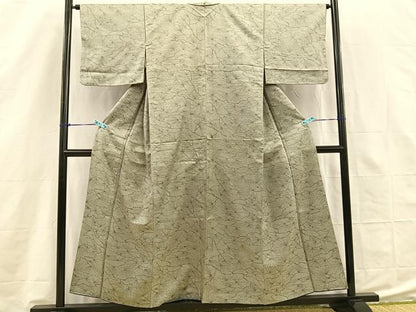 平和屋着物■上質なお召　松　正絹　逸品　BAAQ7071if