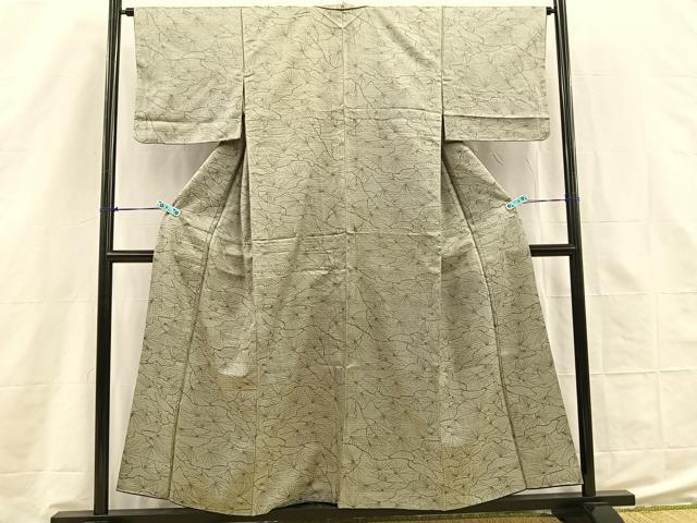 平和屋着物■上質なお召　松　正絹　逸品　BAAQ7071if