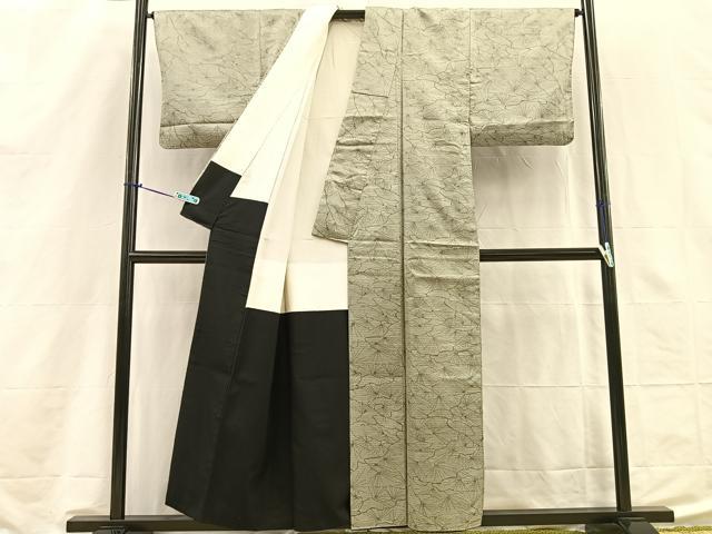 平和屋着物■上質なお召　松　正絹　逸品　BAAQ7071if